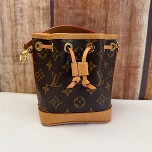 Louis Vuitton Monogram Nano Neo Drawstring Bag in Brown and Tan